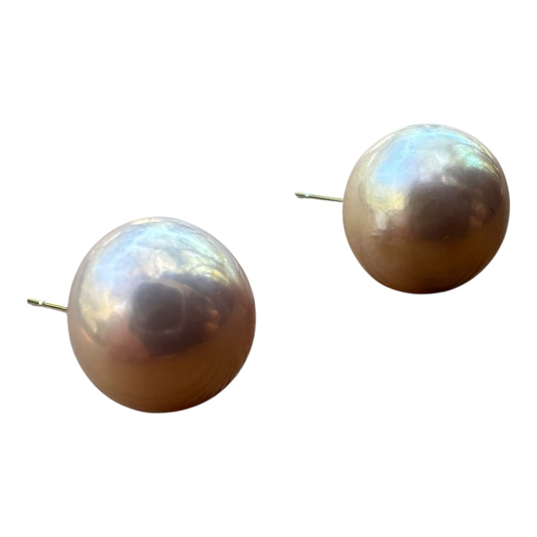 Studs - Pearl 12mm Round Pink