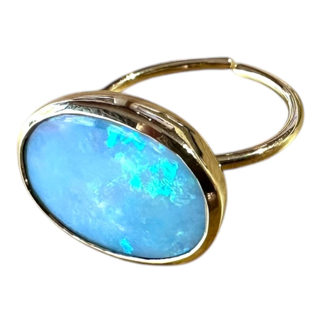 Ring - Echoes of the Sea, Featuring Large Australian Doublet Opal