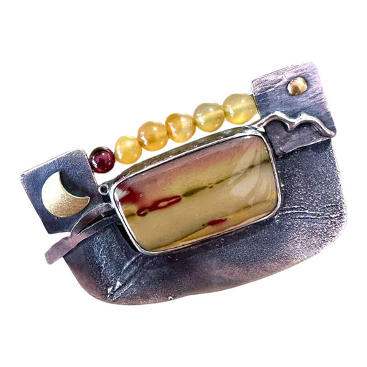 Brooch -  'Crossing the Ocean' with Agate