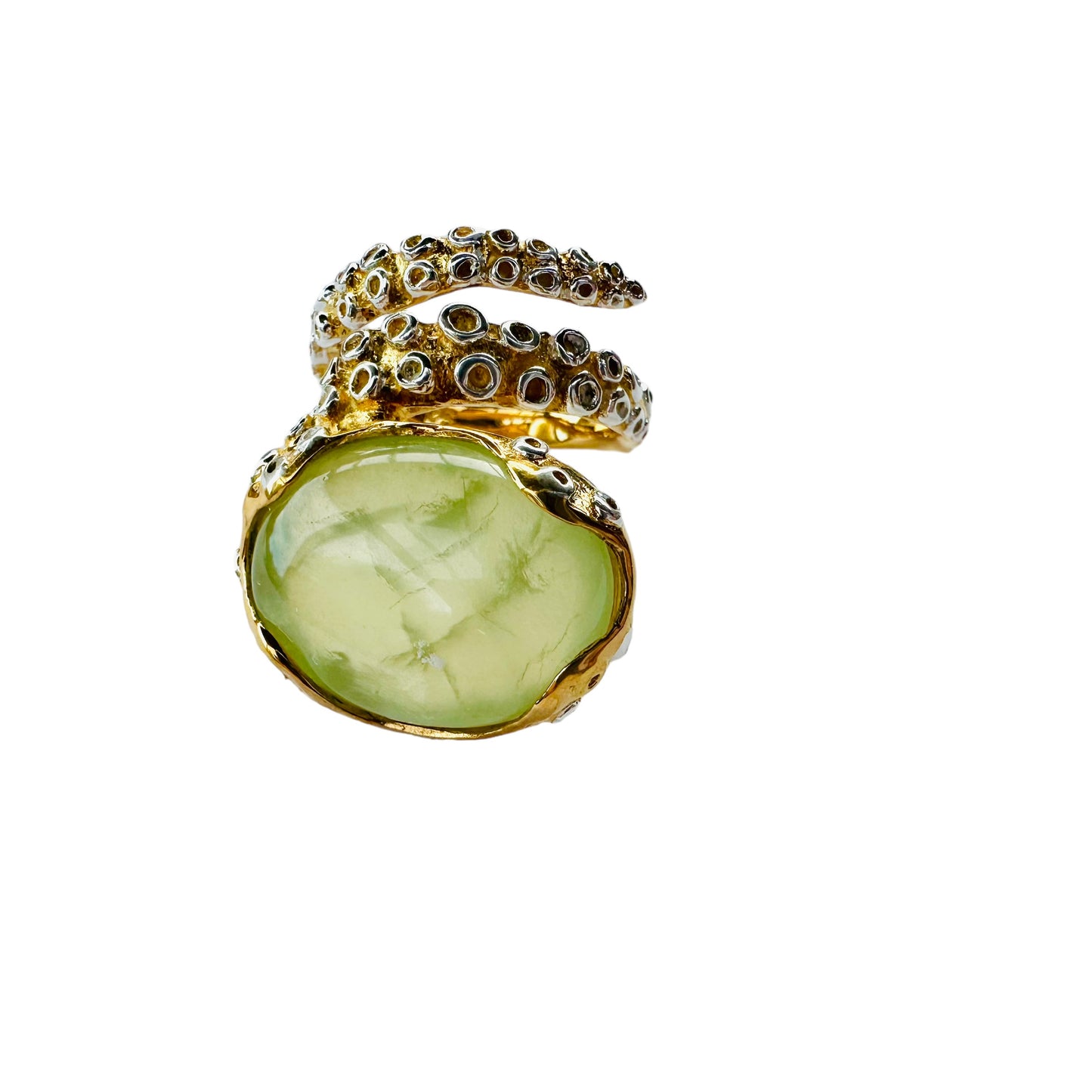 Ring - Octopus with Prehnite