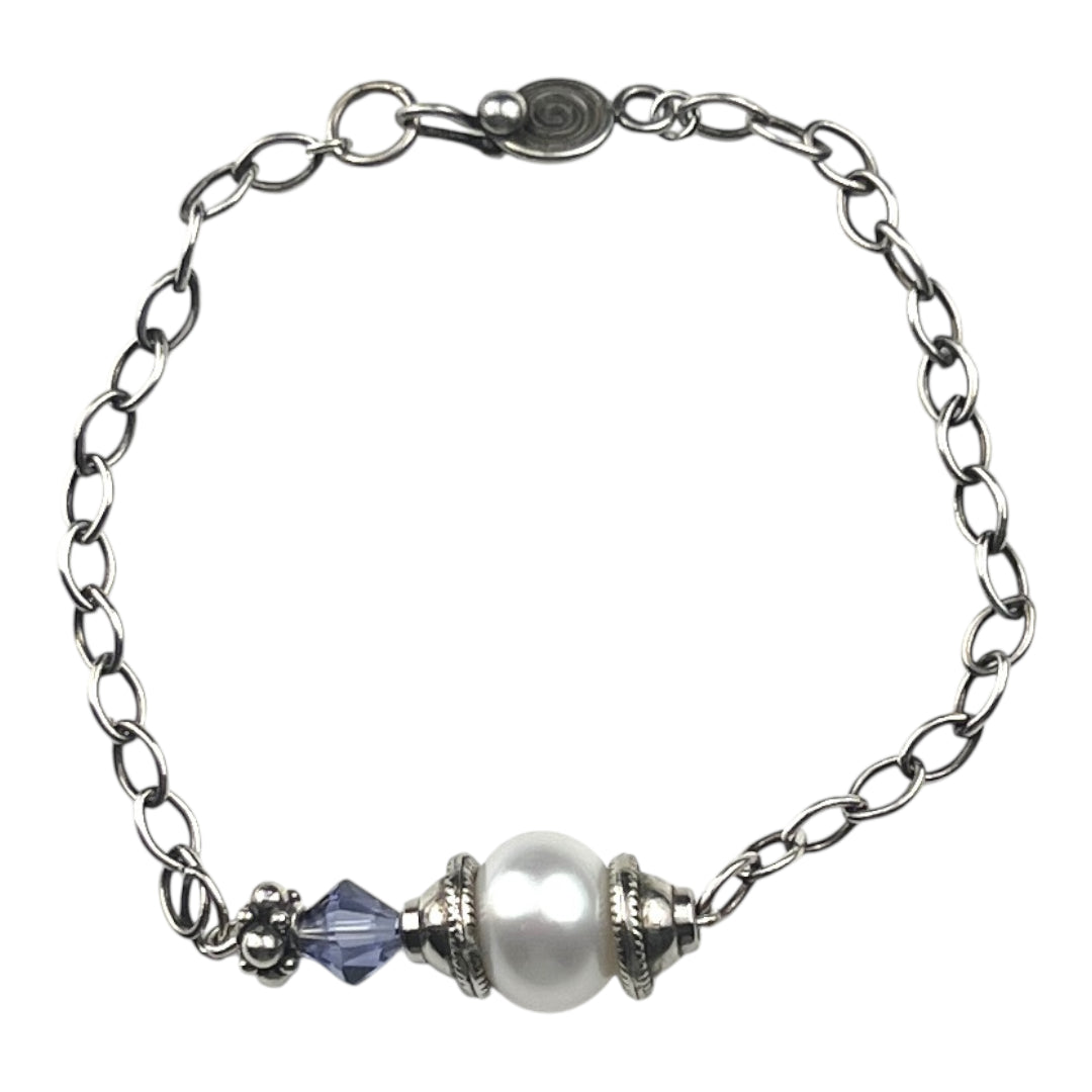 Bracelet - 11mm South Sea Broome Pearl with Swarovski Crystals