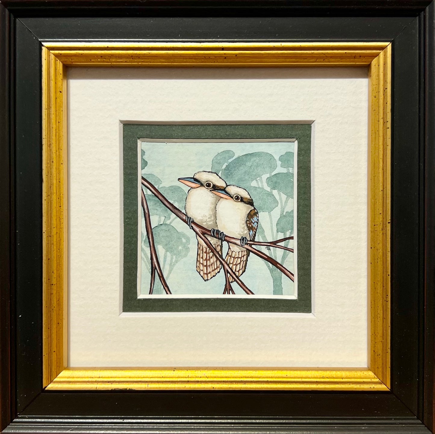 Two Kookaburras, Deep Green