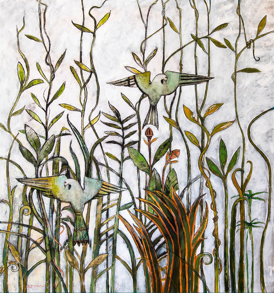 Secret Garden with Doves - Print