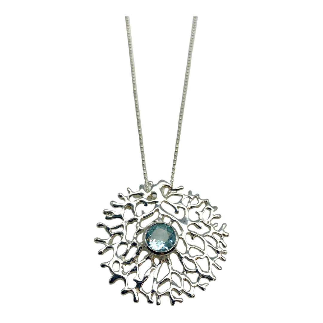 Pendant - Fan of the Sea with Blue Topaz