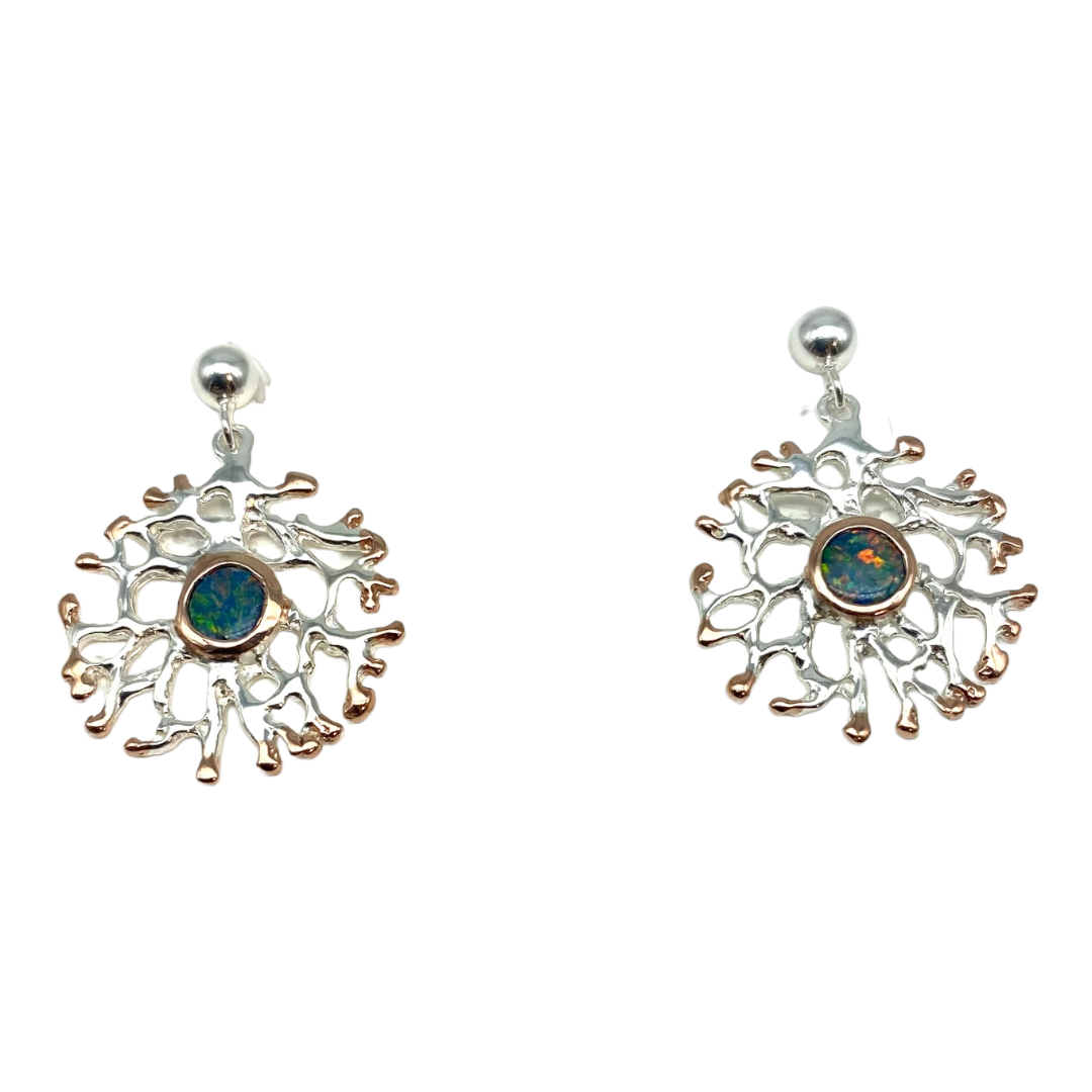 Earrings - Fan of the Sea with Opals