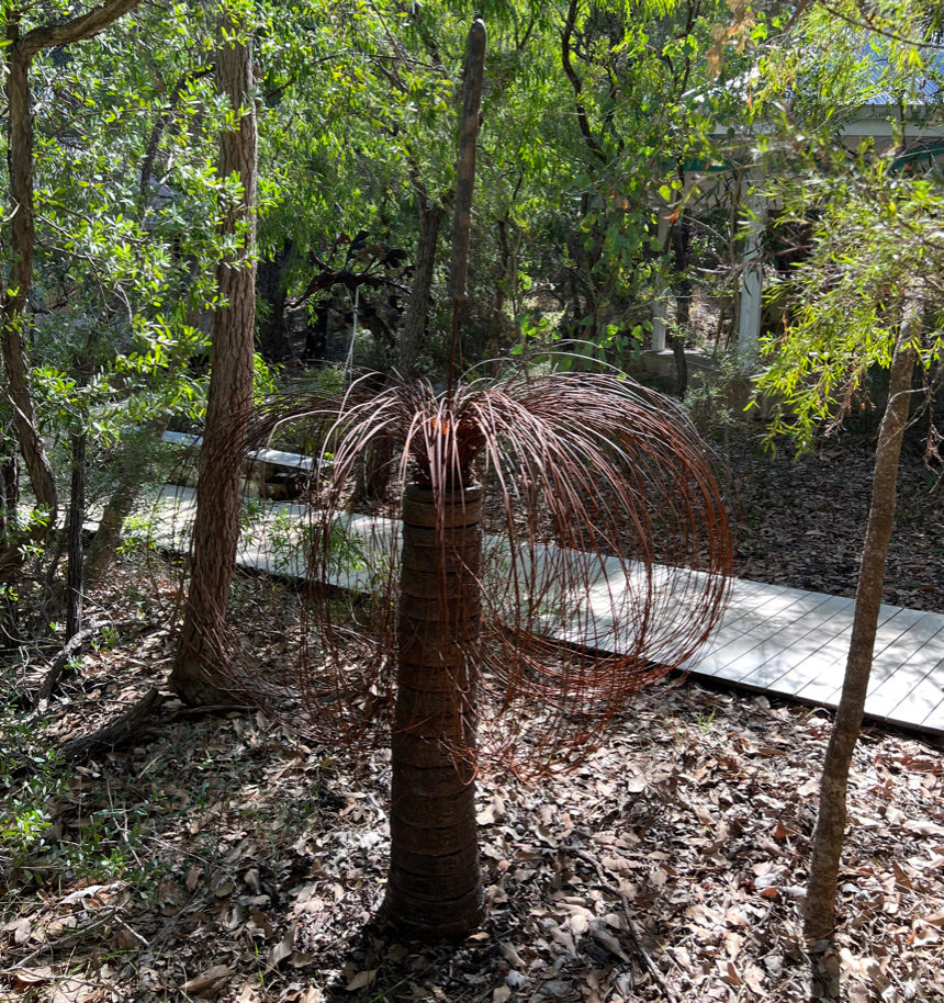 Grass Tree, Brown Ceramic & Wire