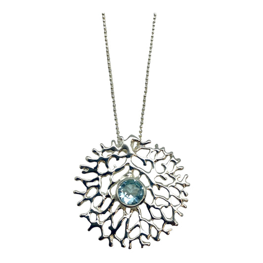 Pendant - Fan of the Sea with Blue Topaz