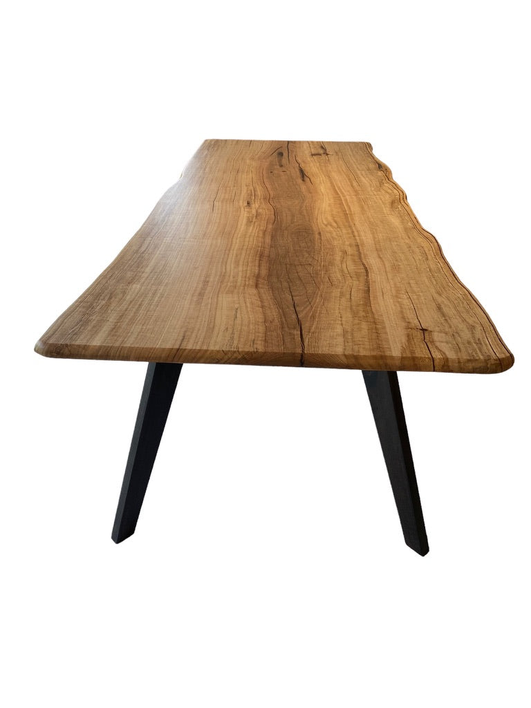 Dining Table - Single Slab Marri with Ebonised Legs