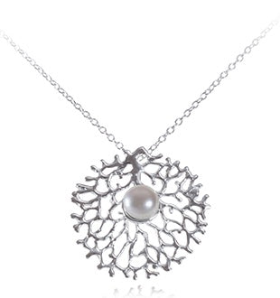 Pendant, Fan of the Sea with Pearl