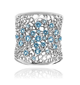 Cuff Bracelet, Fan of the Sea with Topaz