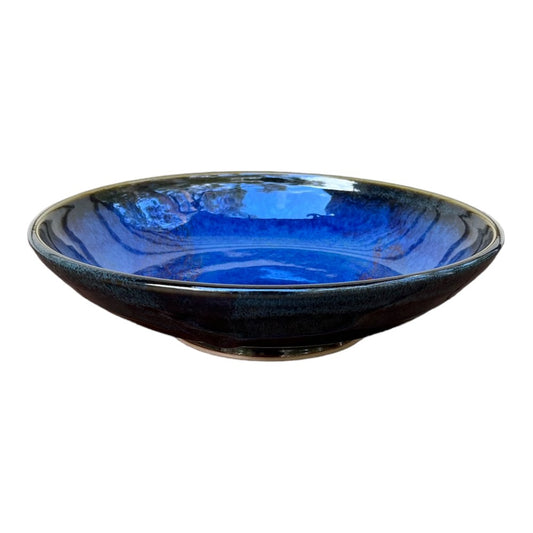 Lotus Bowl - Blue with Copper Red