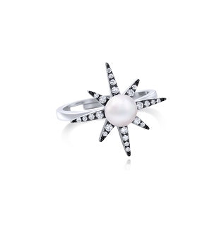 Ring - 'True North' sterling silver, black rhodium