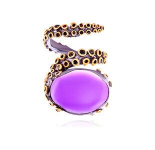 Ring, Octopus, Amethyst