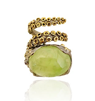 Ring, Octopus, Prehnite