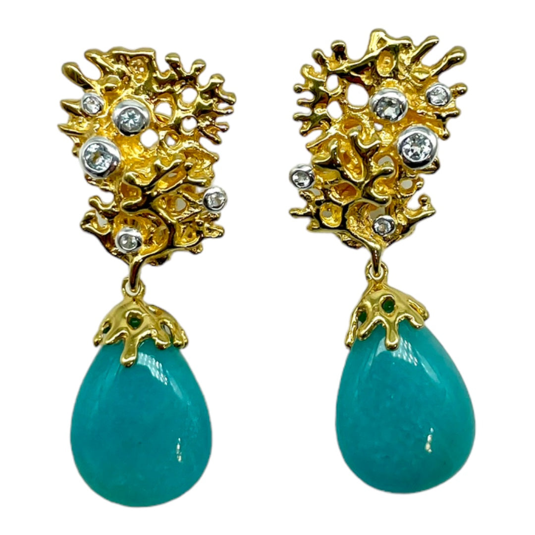 Earrings - Fragments, Ammonite and Topaz