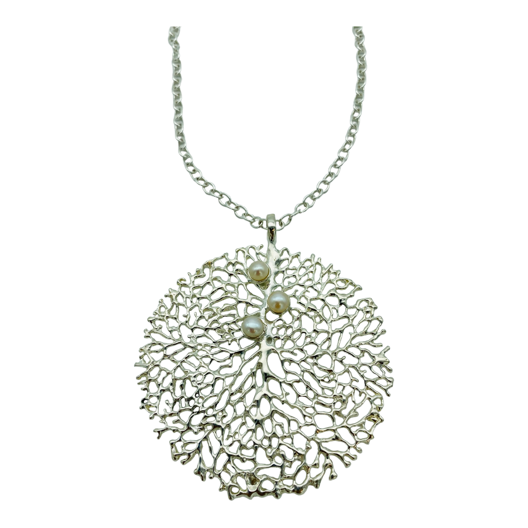 Pendant - 'Fan of the Sea' Extra Large with Freshwater Pearls