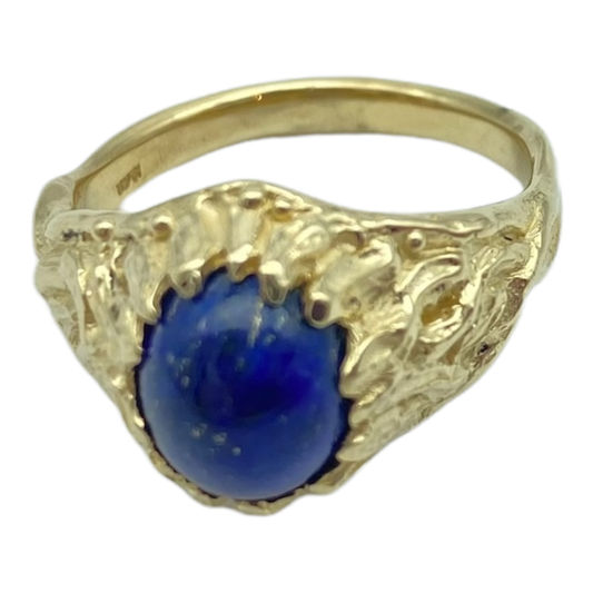 Ring, Lapis Lazuil Leaf Signet Ring