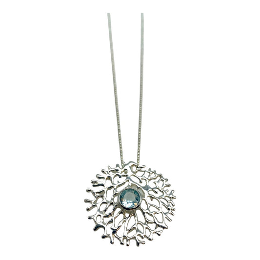 Pendant - Fan of the Sea with Blue Topaz