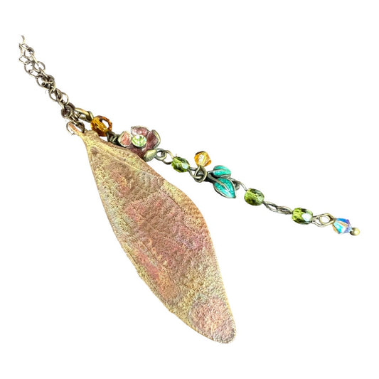 Winged Coppered Cicada with Flowers, Includes Ceramic Case