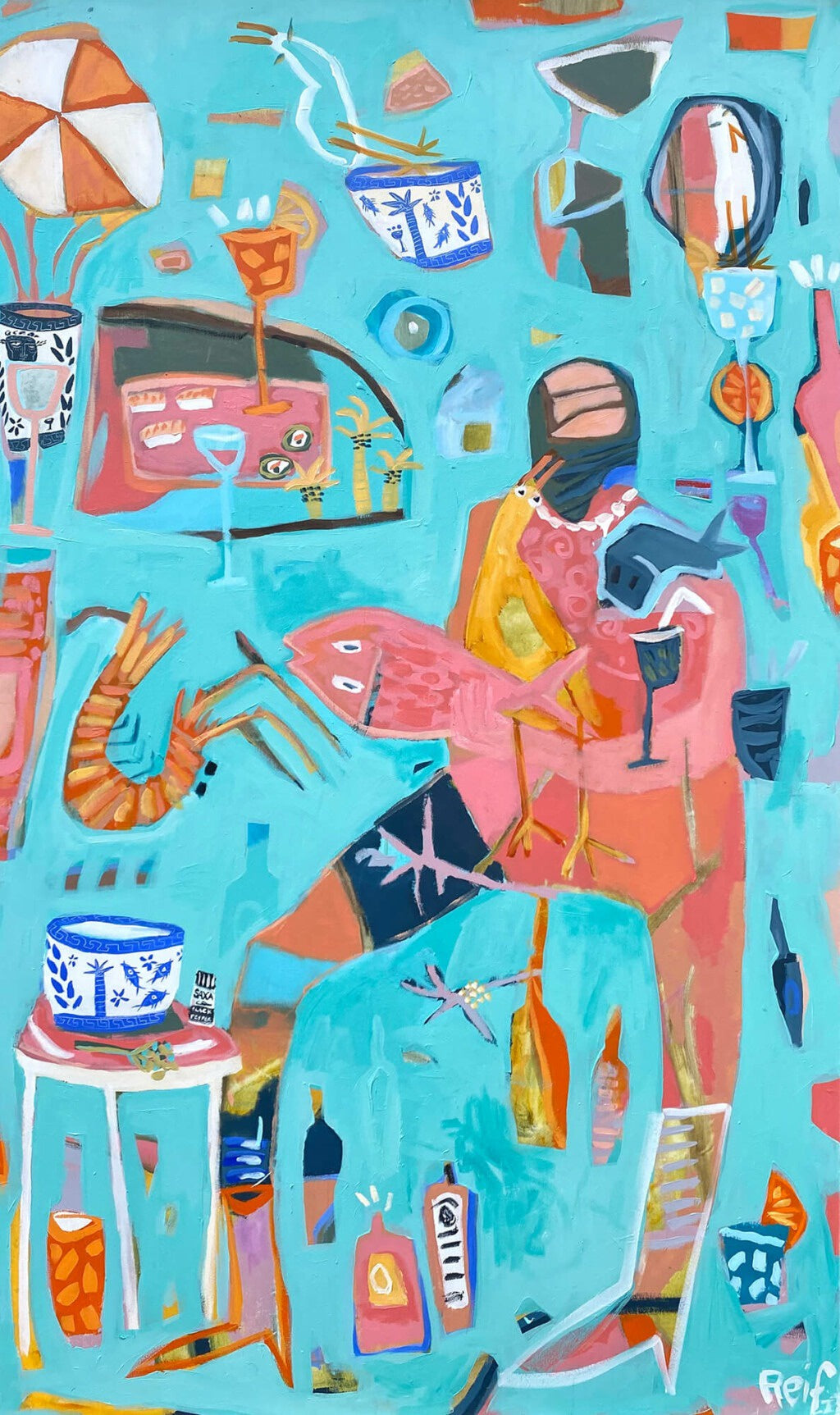Pink Man with a Pink Fish