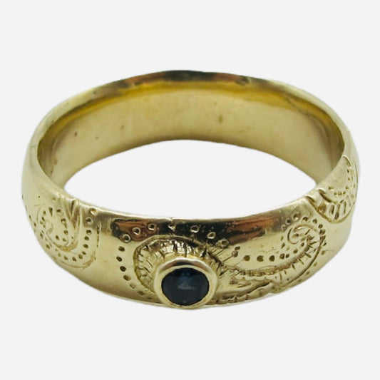 Paisley Design Sapphire 0.1ct, Size L1/2