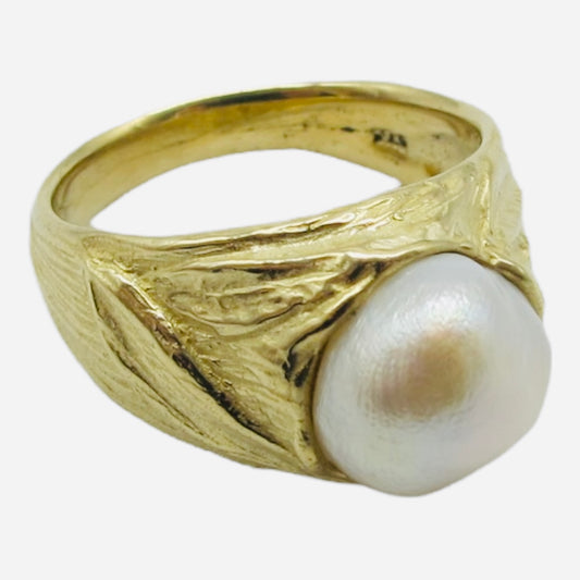 Burmese Baroque Pearl, Bamboo & Leaves, Size K