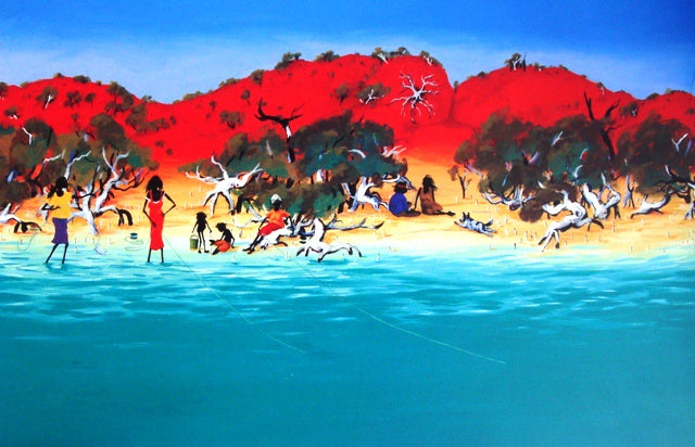 Woman Fishing Roebuck Bay - Print