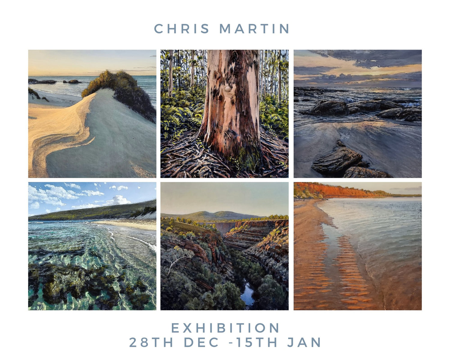 Chris Martin: Wed 28th Dec - Sun 15th Jan 2023
