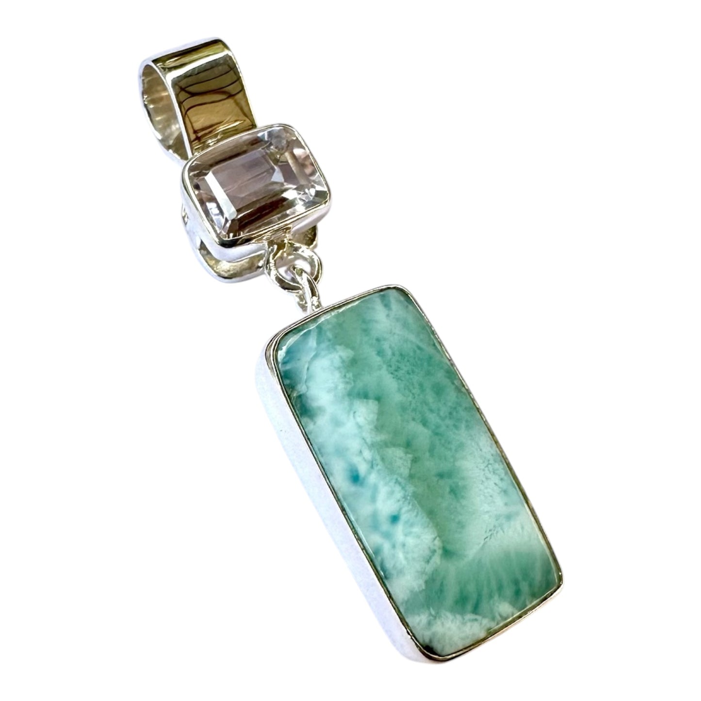 Pendant - Pink Amethyst Faceted with Larimar