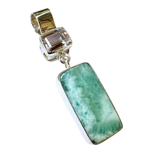Pendant - Pink Amethyst Faceted with Larimar