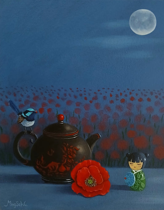 Teapot, Doll and Poppies