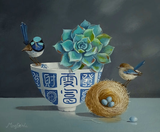 Succulent & Two Wrens