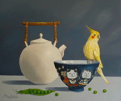 Cockatiel and Peas
