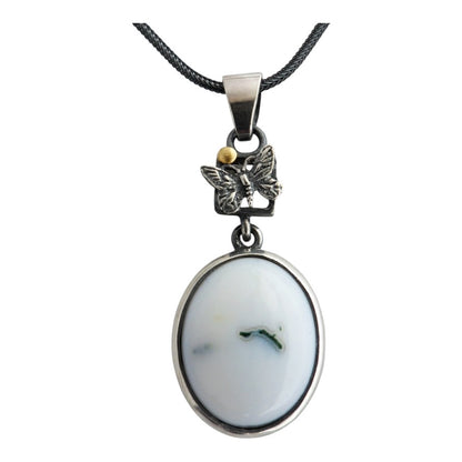 Pendant - 'Flutter By' Moss Agate