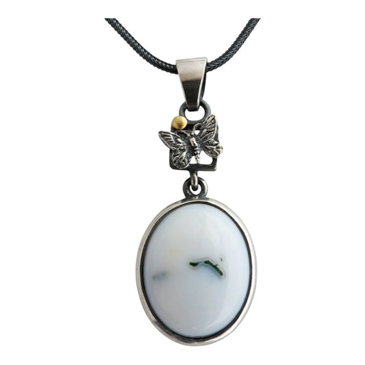 Pendant - 'Flutter By' Moss Agate