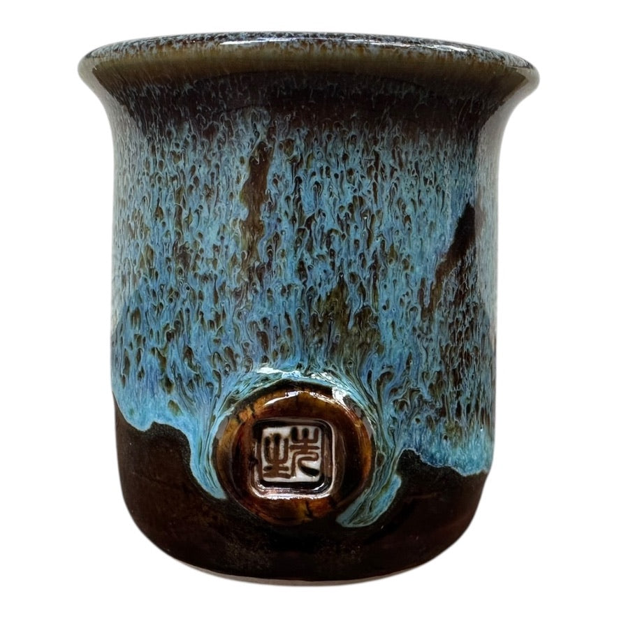 Espresso Cups - Tenmoku  Blue