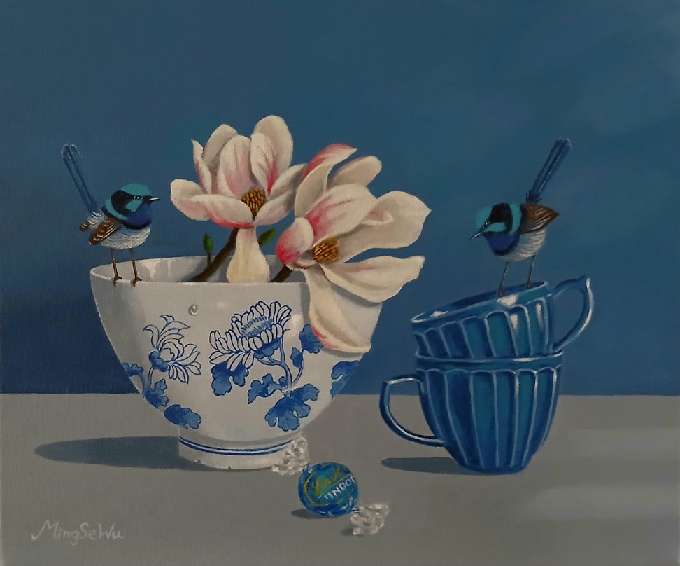 Magnolia and Two Wrens