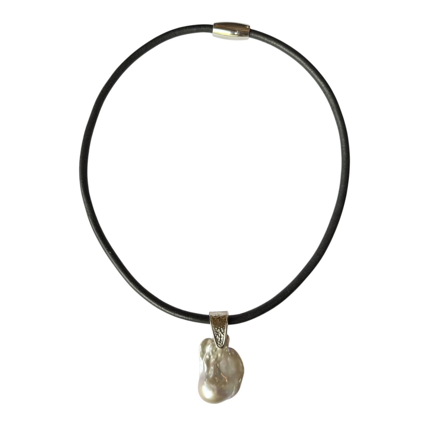 Necklace - Baroque Pearl on Leather