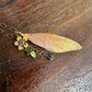 Winged Coppered Cicada with Flower and Beads, includes  Ceramic Case