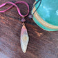 Winged Coppered Cicada on Pink Suede Lace, includes Ceramic Case