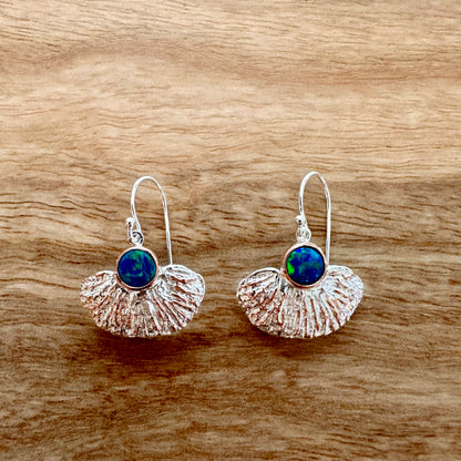 Earrings - Coral Garden, Australian Doublet Opal and Rose Gold Accents