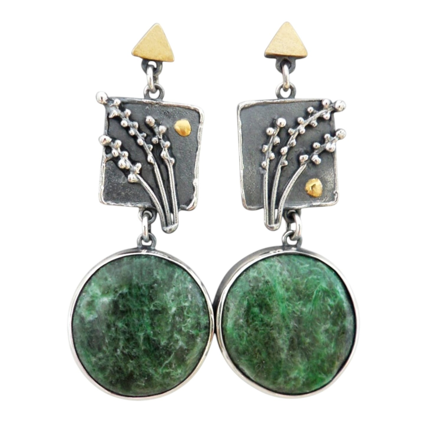 Earrings - Grasses Jade-albite