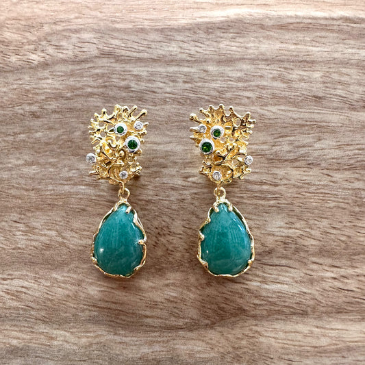 Earrings, Fragments, Aventurine Quartz 1