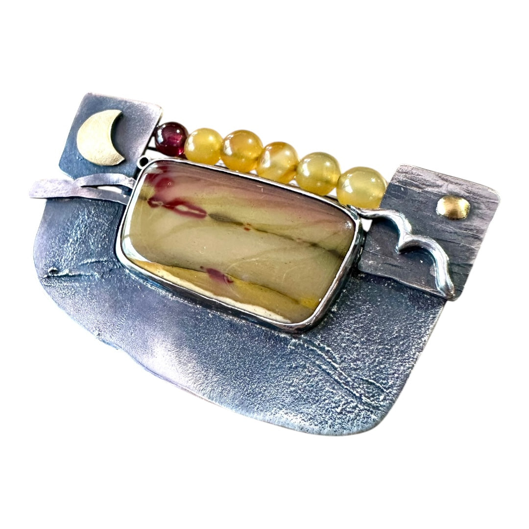 Brooch -  'Crossing the Ocean' with Agate