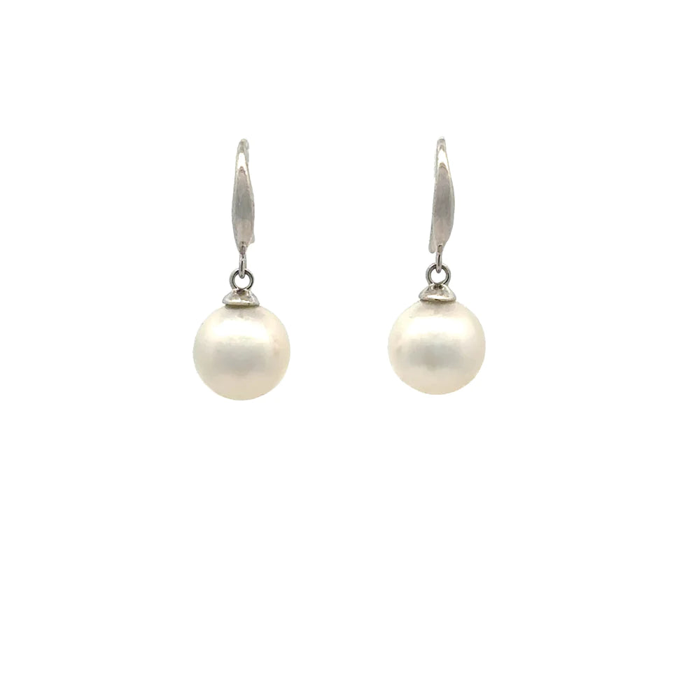 Earrings - Australian South Sea Pearls 8-9mm, Sterling Silver Hook