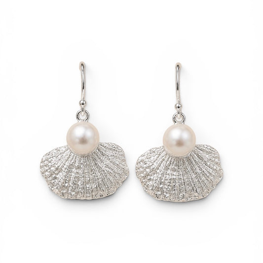 Earrings - Coral Garden, Silver with Fresh Water Pearls