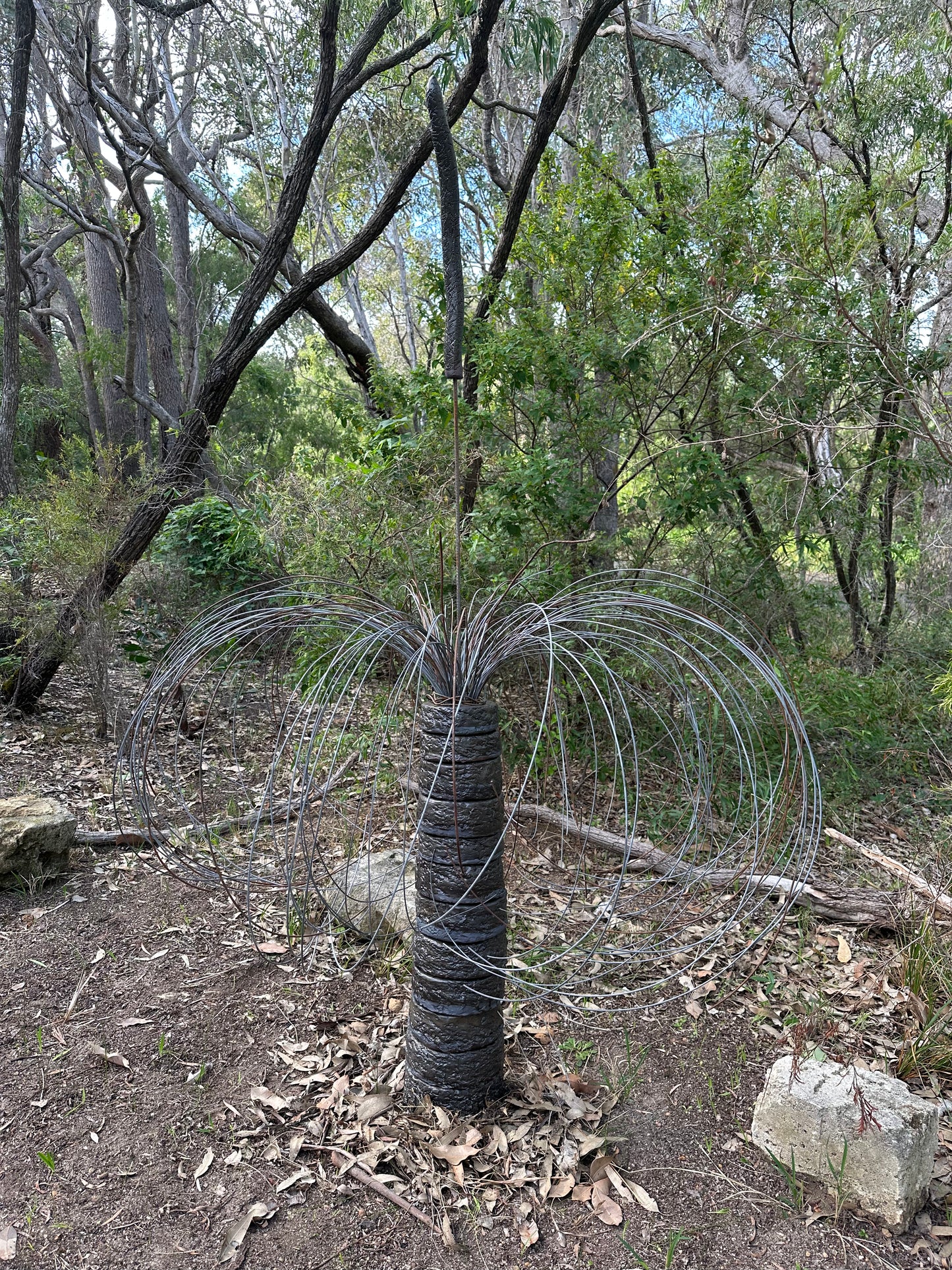 Grass Tree, Black Ceramic & Wire - small
