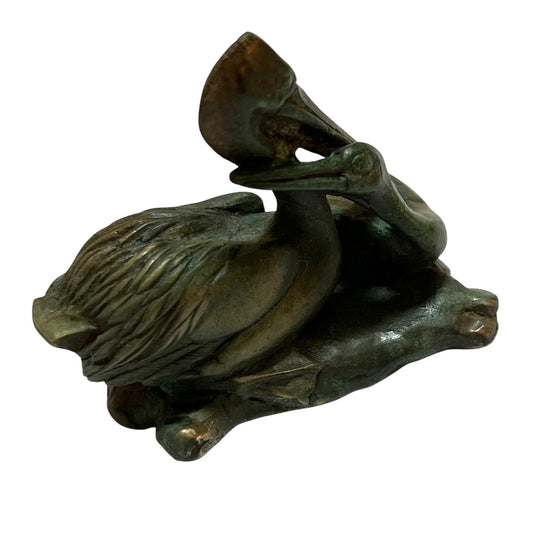 Pelican with Chicks and Three Fish 11/50
