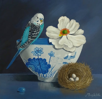 Budgie and Bird Nest