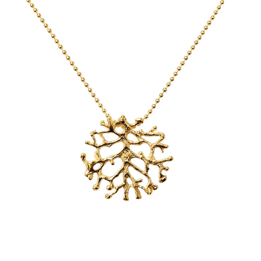 Pendant - Fan of the Sea, Small Yellow Gold Finish